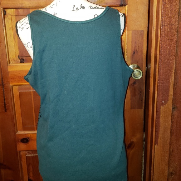 💙3/$25💙"Lane Bryant" emerald tank top - Picture 3 of 4